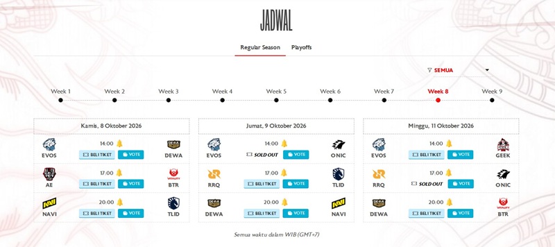 Jadwal MPL ID S18
