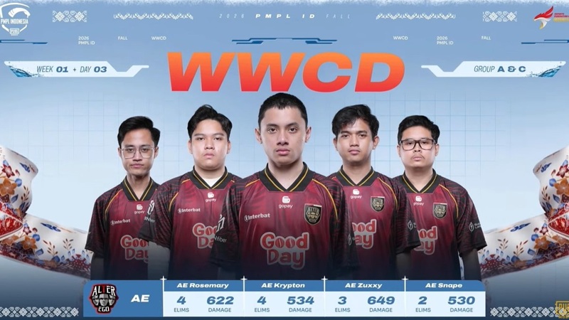 Hasil PMPL ID Fall 2026: Alter Ego Ares Puncaki Klasemen Week 1, Bigetron by Vitality Tempel Ketat