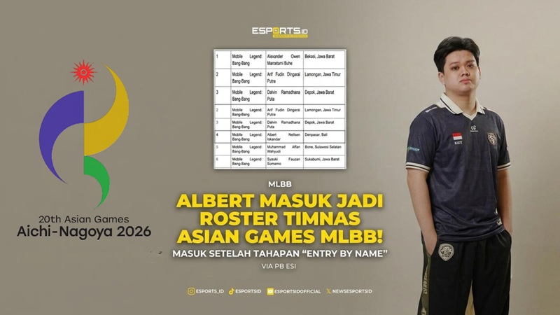 PB ESI Finalisasi 34 Atlet Timnas Esports Indonesia untuk Asian Games 2026, Alberttt Masuk Roster MLBB
