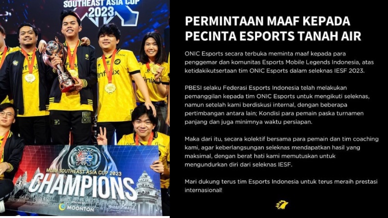 Jadwal Padat Onic Esports Undur Diri dari Seleknas IESF 2023