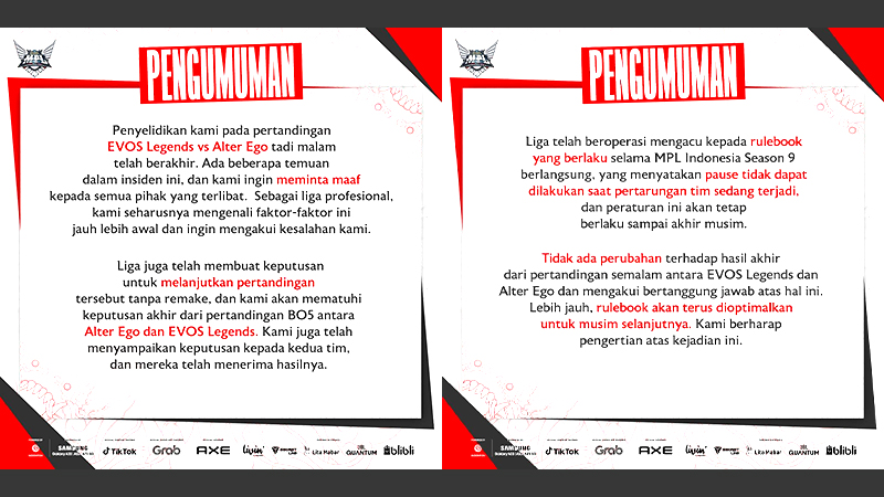 Hasil Investigasi Lag AE Pai, Ini Keputusan MPL Indonesia!