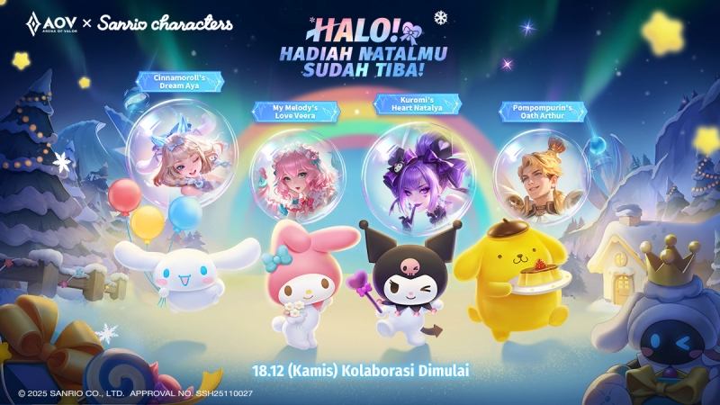 Dunia Athanor Dipenuhi Keceriaan! AOV Snow Festival Hadirkan Kolaborasi Imut dengan Sanrio characters