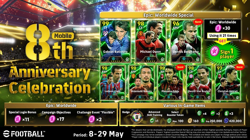 Konami Rayakan 8 Tahun eFootball Mobile dengan Event Spesial Anniversary