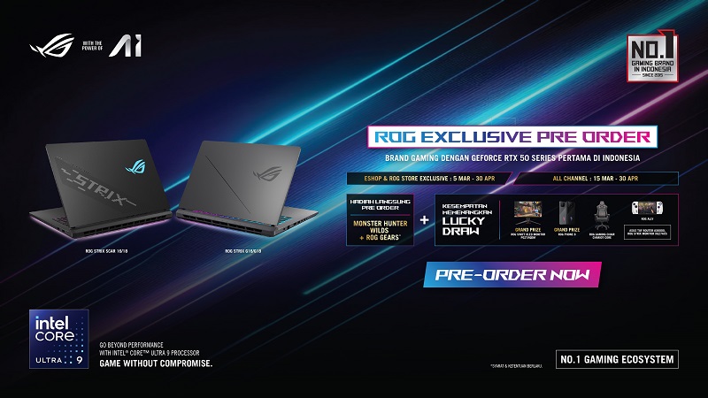 Pre-Order Dibuka! ASUS ROG Hadirkan Laptop Gaming RTX 50 Series Pertama di Indonesia