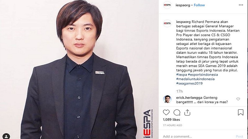 IESPA Tunjuk Richard NXL Jadi Manager Timnas Esports