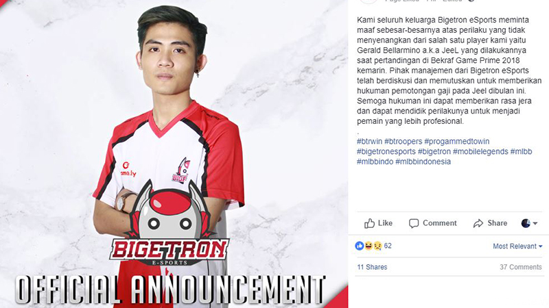 Bersikap Nyeleneh, Pemain Bigetron Dihukum Potong Gaji!