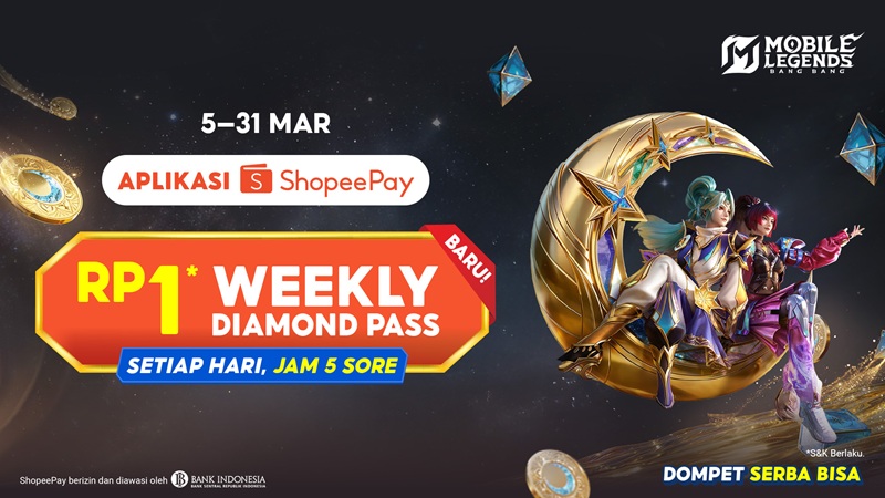 ShopeePay Hadirkan Promo MLBB Weekly Diamond Pass Rp1, Pemain Bisa Dapat hingga 220 Diamond