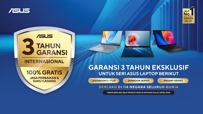 ASUS Perpanjang Garansi Internasional Laptop Hingga 3 Tahun