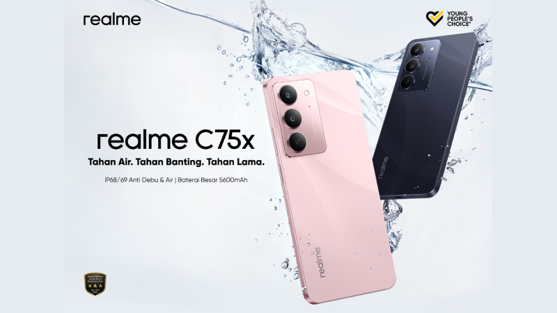 Resmi Rilis, Ini Spesifikasi dan Harga realme C75x yang "Tahan Air Tiap Kondisi"!
