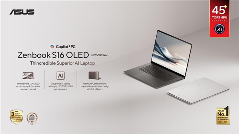 ASUS Zenbook S16 OLED (UM5606WA): Laptop Tipis Premium dengan Performa AI Terkini
