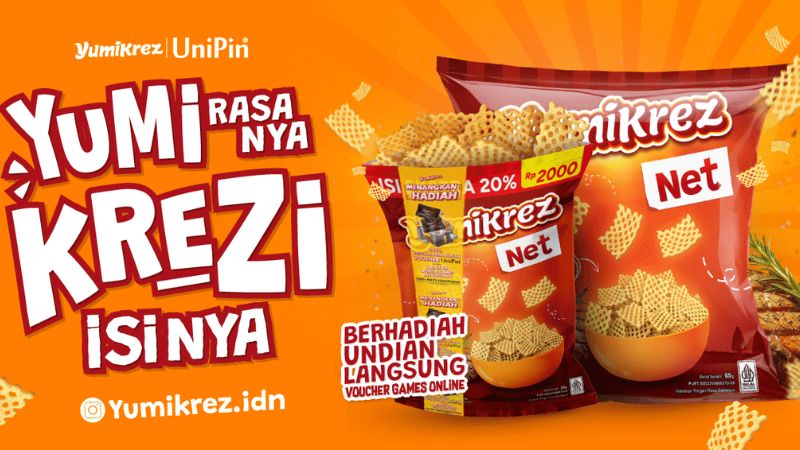UniPin dan Yumikrez Hadirkan Snack Isi Voucher Game!
