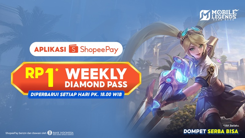 ShopeePay Hadirkan Promo Weekly Diamond Pass MLBB Rp1, Gamer Bisa Dapat Hingga 220 Diamond!