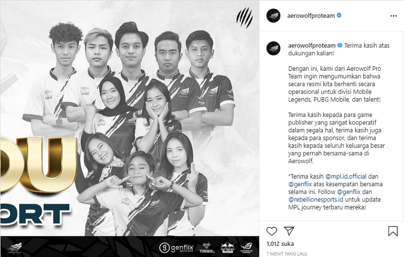 Buntut Isu Gaji Pemain, Aerowolf Pro Team Hentikan Operasional ...