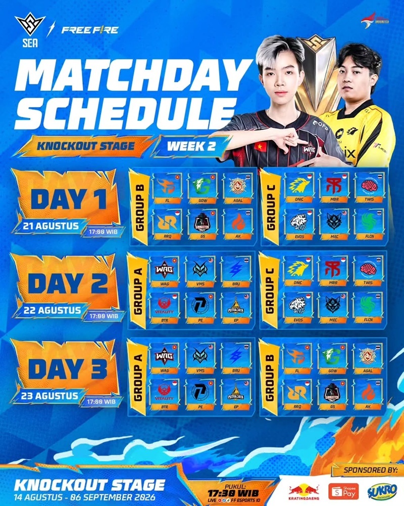 Jadwal FFWS SEA 2026 Fall Week 2
