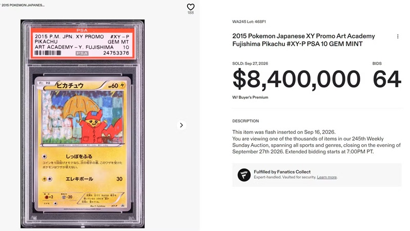 Kartu Pokemon TCG Termahal Raincoat Pikachu Terjual US$8,4 Juta, Harganya Tembus Rp130 Miliar