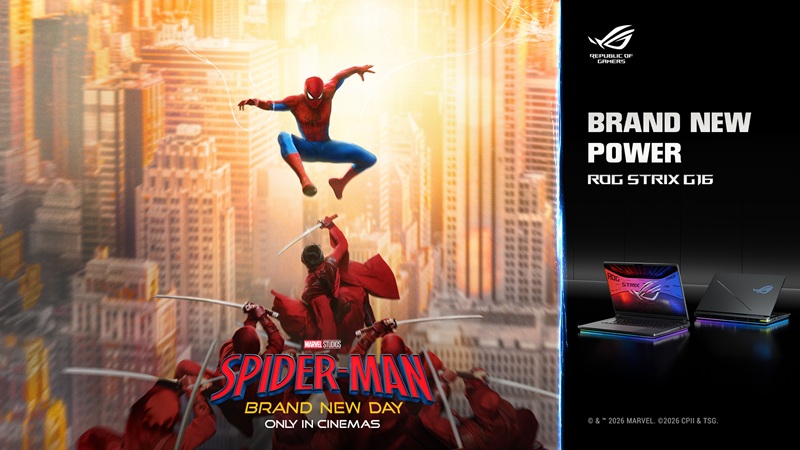 Kolaborasi ASUS ROG x Spider-Man: Brand New Day, ROG Strix G16 dan Zephyrus G16 Jadi Senjata Baru Peter Parker
